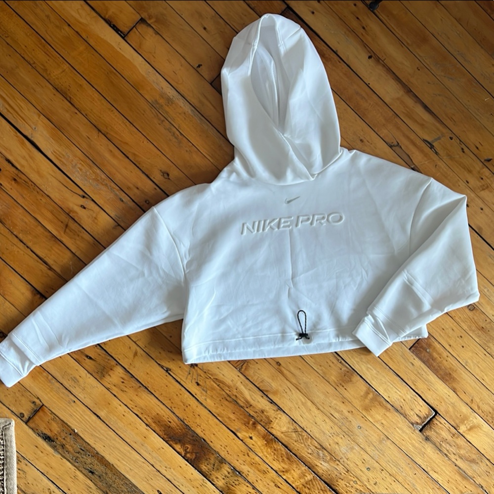 Nike Pro Women’s White Crop Oversized Hoodie